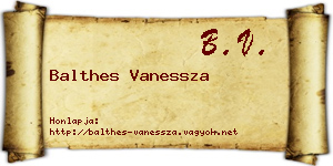 Balthes Vanessza névjegykártya